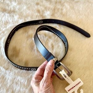 NWT Lucky Brand dark brown studded belt L